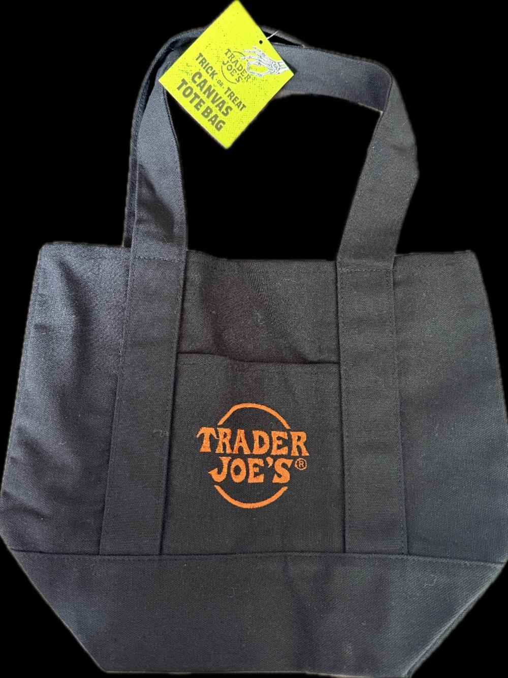New with Tag Trader Joe’s Trick or Treat Black Canvas Tote Bag - Picture 4 of 4